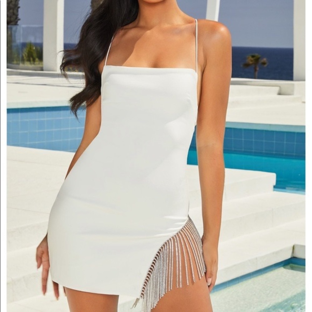 White mini dress